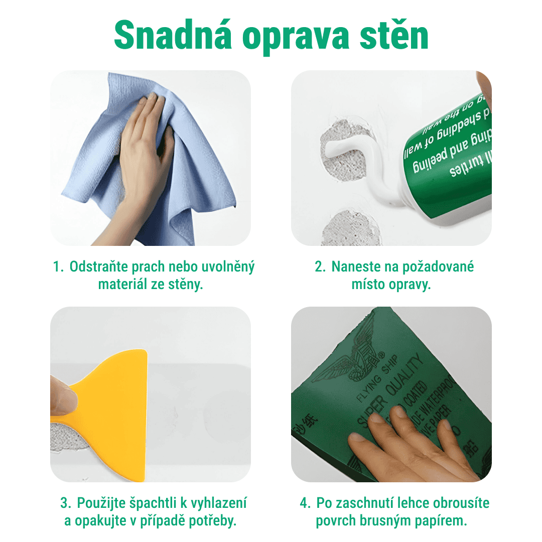 WALLMENDR® – Sada na opravu stěn a zakrytí skvrn (1+1 ZDARMA) - Obrázek 4