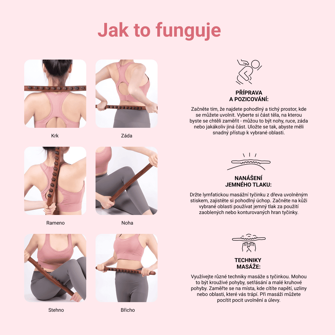 DŘEVĚNÁ TYČ NA LYMFATICKOU MASÁŽ - Obrázek 6