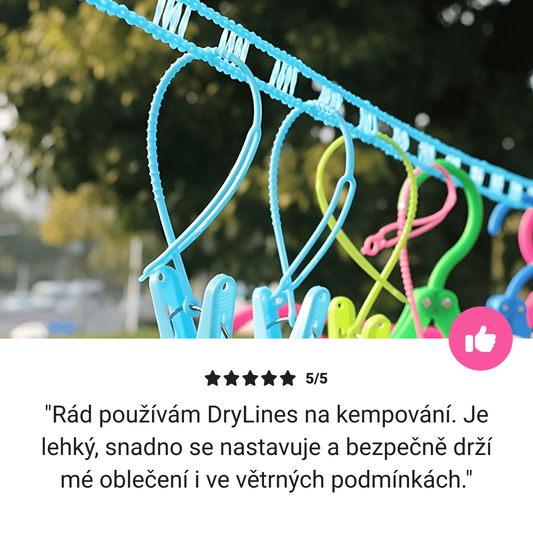 5M NYLONOVÉ PŘENOSNÉ ŠŇŮRY NA PRÁDLO DRYLINES™ - 2+1 ZDARMA! - Obrázek 6