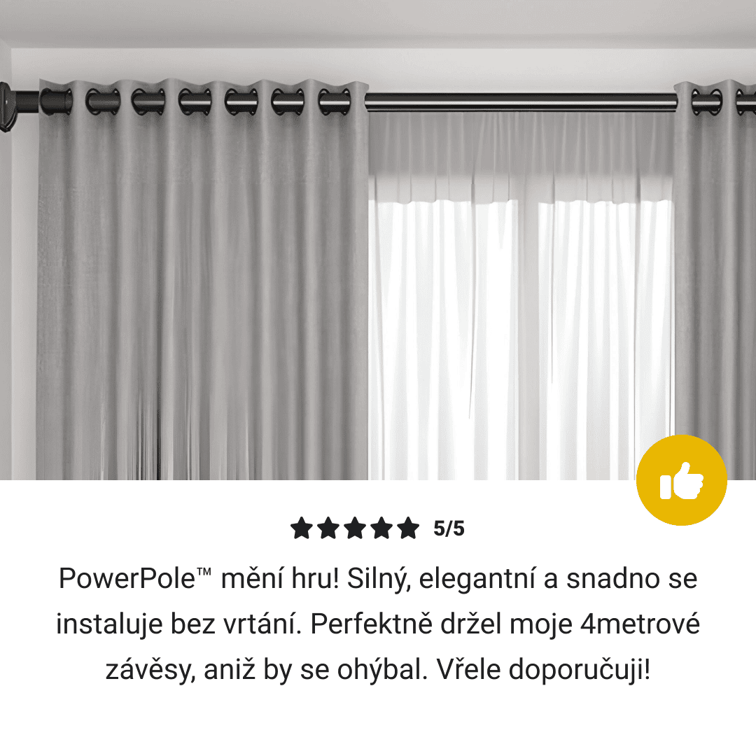 POWERPOLE – univerzální rozpěrná tyč bez vrtání pro zavěšení a skladování (110–400 cm) - Obrázek 8