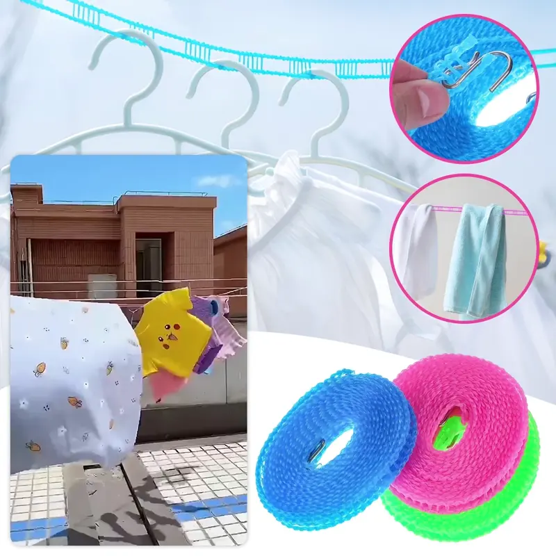 5M NYLONOVÉ PŘENOSNÉ ŠŇŮRY NA PRÁDLO DRYLINES™ - 2+1 ZDARMA!
