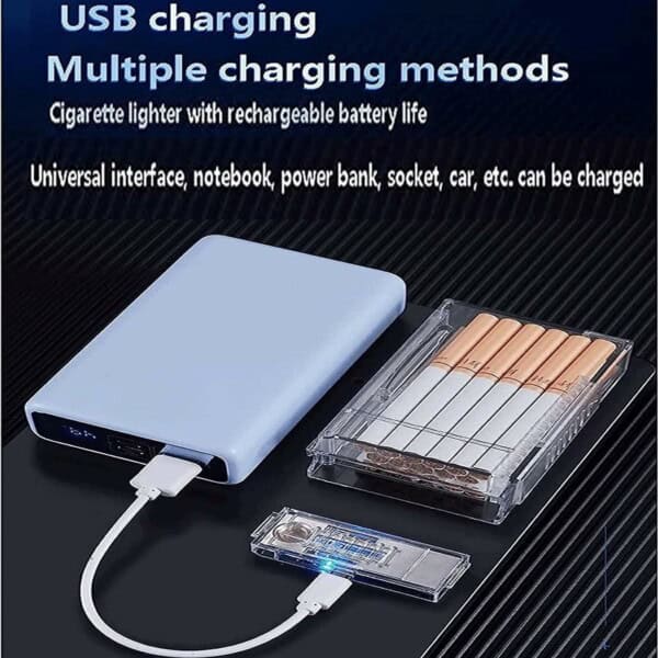 AKRYLOVÉ POUZDRO NA CIGARETY SE ZAPALOVAČEM ™ ELECTRIC LIGHTER - Obrázek 3