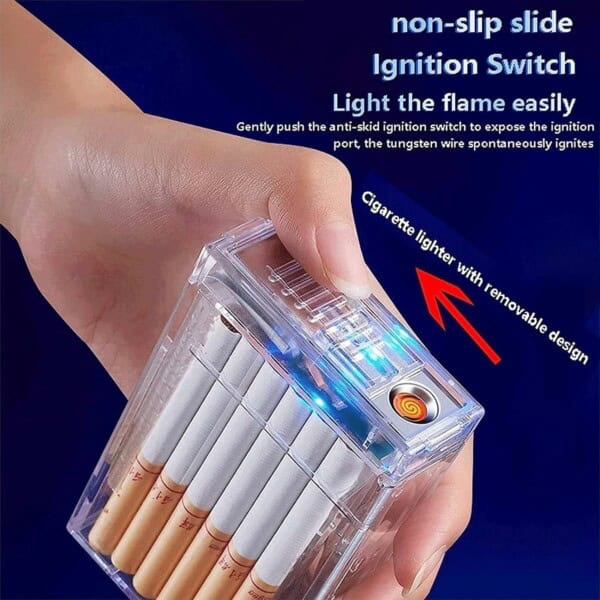 AKRYLOVÉ POUZDRO NA CIGARETY SE ZAPALOVAČEM ™ ELECTRIC LIGHTER - Obrázek 4