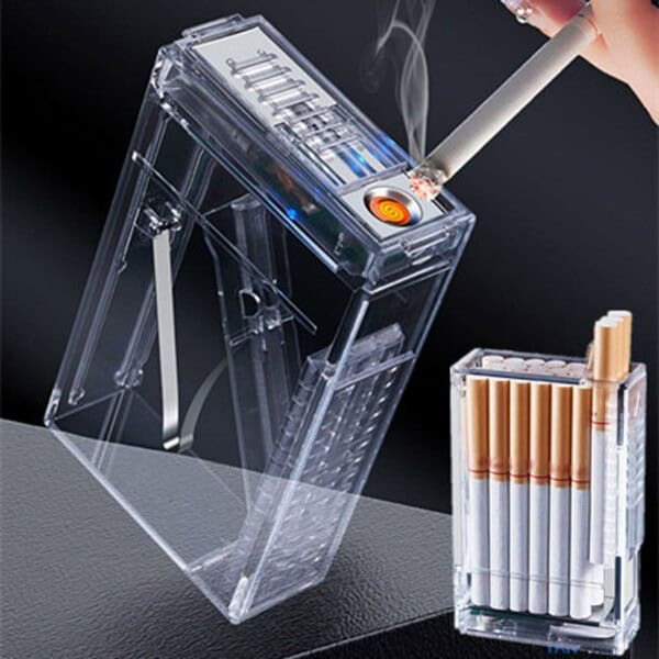 AKRYLOVÉ POUZDRO NA CIGARETY SE ZAPALOVAČEM ™ ELECTRIC LIGHTER