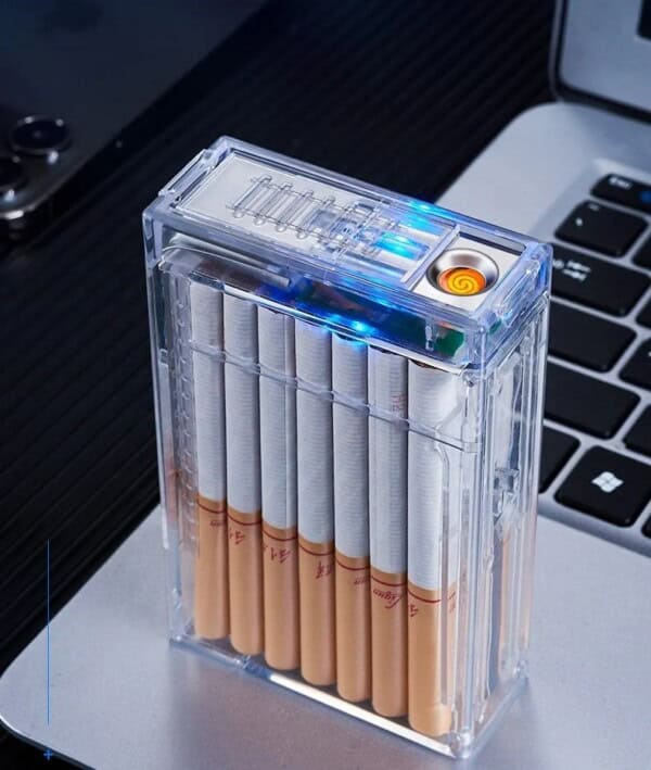 AKRYLOVÉ POUZDRO NA CIGARETY SE ZAPALOVAČEM ™ ELECTRIC LIGHTER - Obrázek 9