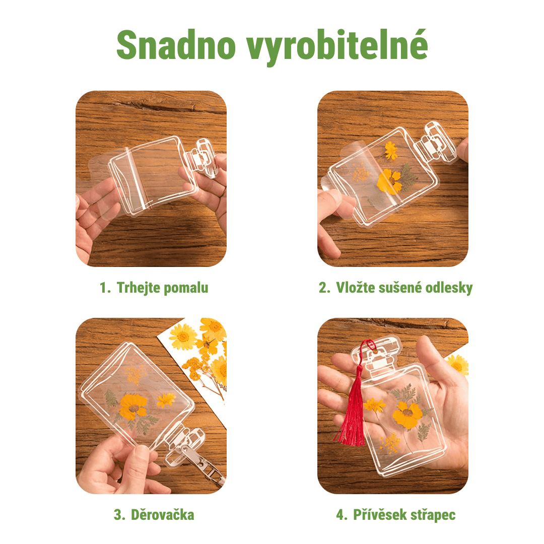 FLOWERMARKS™ TRANSPARENTNÍ ZÁLOŽKY NA SUŠENÉ KVĚTINY – 80 KS 1+1 ZDARMA! - Obrázek 3