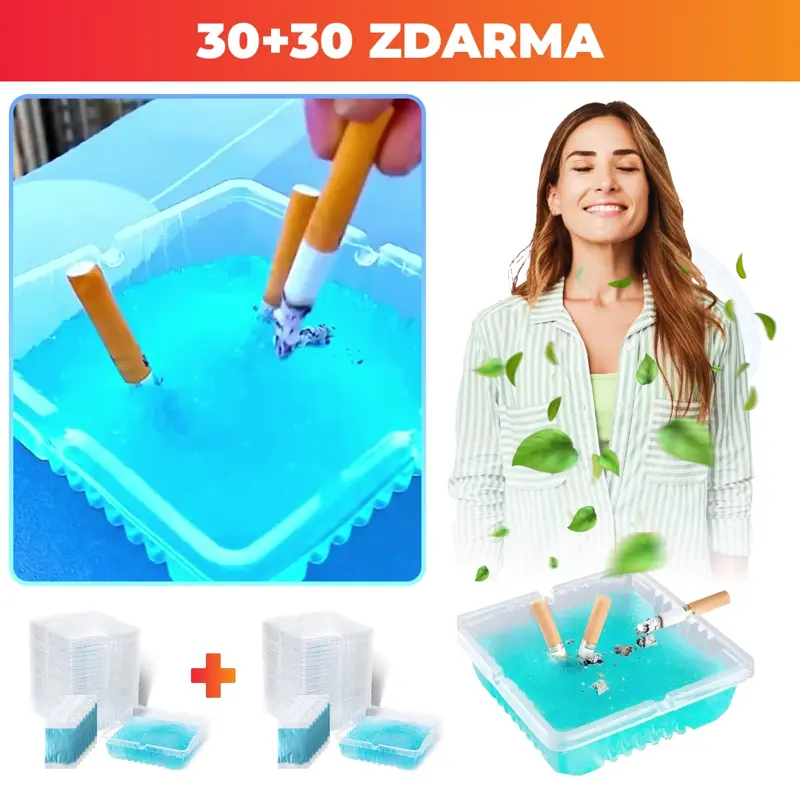ASHFRESH: Přenosný popelník bez kouře a zápachu - 30kusů + 30kusů ZDARMA