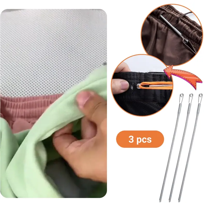 FLEXIBILNÍ NEREZOVÁ NAVLÉKAČKA NA ŠŇŮRU – 3 KS. GARMENTFIX™