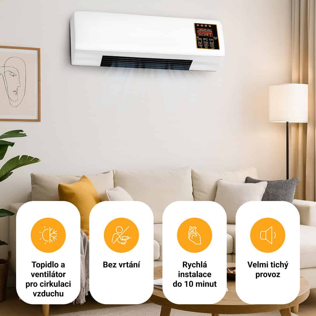 Enchantia – Ventilátor s funkcí vytápění a ventilace, montáž bez nářadí - Obrázek 5