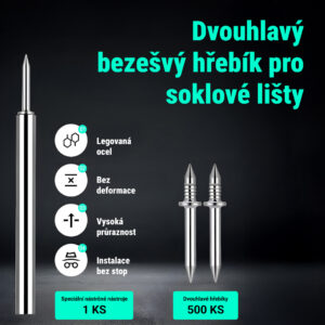 Alternative view of Naox™ - Sada 50 dvojitých hřebíků pro soklové lišty s nástroji